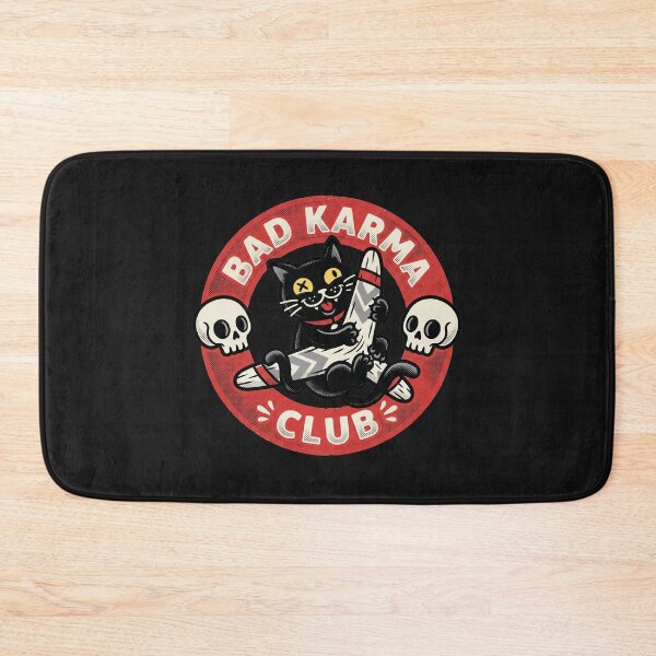 Item preview, Retro Black Cat Bad Karma Club Graphic T-Shirt designed and sold by AdyKurniawan.