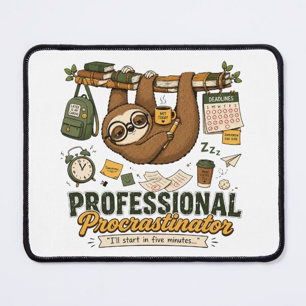 Item preview, Professional Procrastinator | Funny Sloth Student T-Shirt, Sticker & Back to School Gift designed and sold by MAPDDesigns.