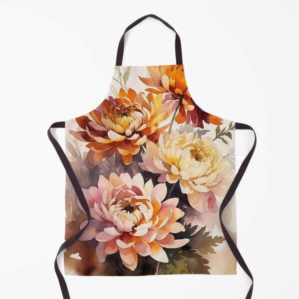 Item preview, Watercolor Chrysanthemum Bouquet - Autumn Floral Botanical Illustration designed and sold by Darlin8888.