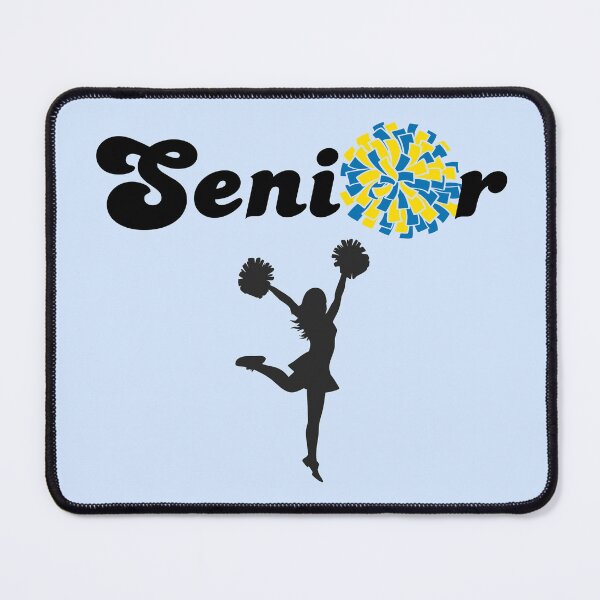 Item preview, Senior Cheerleader Silhouette with Blue & Yellow Pom Pom designed and sold by JaymeOctober.