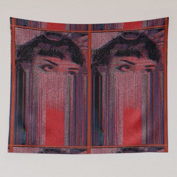Item preview, Vaporwave Glitch Art Girl red eyes designed and sold by Orbhue.