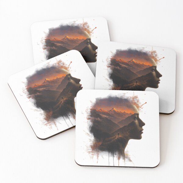 Item preview, Woman Mountain Silhouette Double Exposure Art designed and sold by GabeMountainArt.