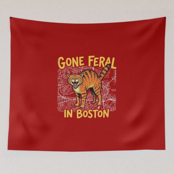 Item preview, Gone Feral In Boston Orange Cat Street Map Apparel designed and sold by AdyKurniawan.