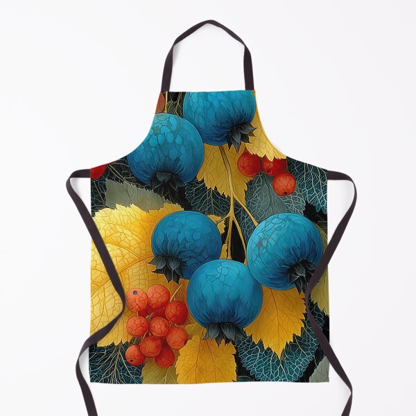 Item preview, Vibrant Blue Berries and Golden Autumn Leaves designed and sold by colorful-white.