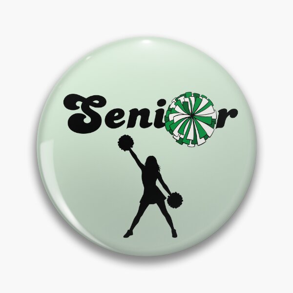 Item preview, Senior Cheerleader Silhouette with Green & White Pom Pom designed and sold by JaymeOctober.