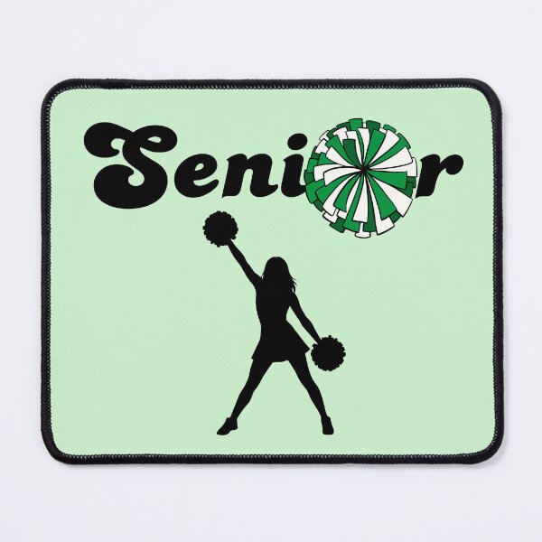 Item preview, Senior Cheerleader Silhouette with Green & White Pom Pom designed and sold by JaymeOctober.