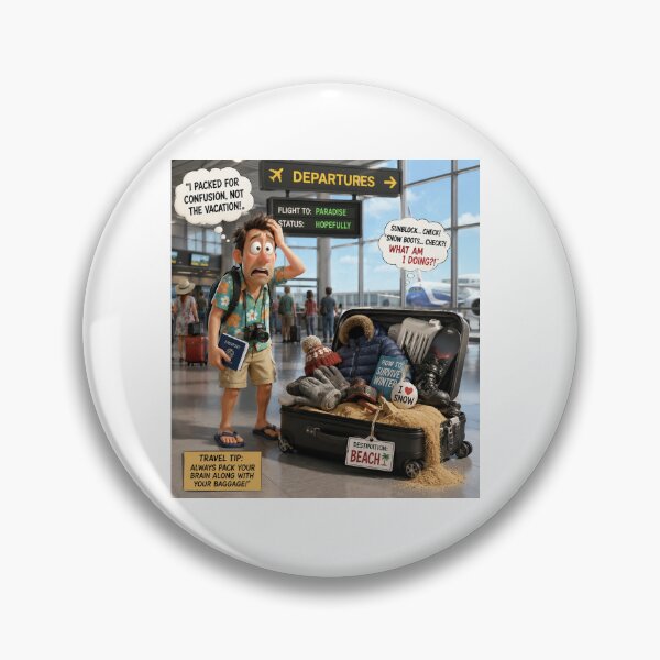 Item preview, Funny Travel Fails: Packed for Winter at the Beach designed and sold by PrintableArt123.