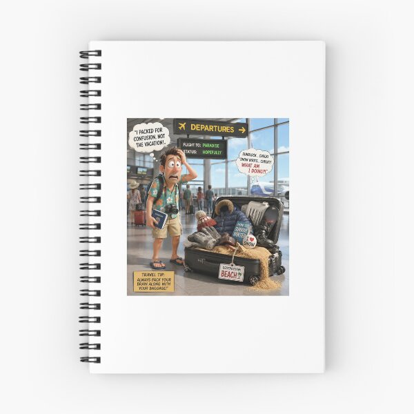 Item preview, Funny Travel Fails: Packed for Winter at the Beach designed and sold by PrintableArt123.