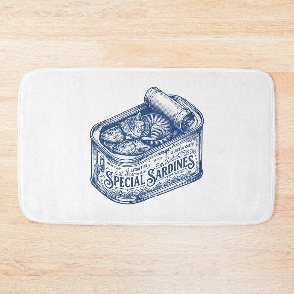 Item preview, Vintage Woodcut Sleeping Cat in Sardine Tin Engraving designed and sold by AdyKurniawan.