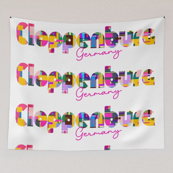 Item preview, Cloppenburg, Germany, Vibrant Abstract City Typography Art designed and sold by Wanderful-roads.