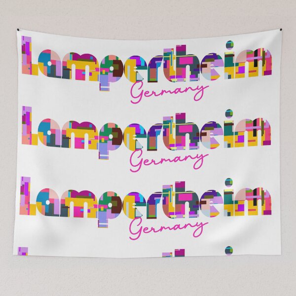 Item preview, Lampertheim, Germany, Vibrant Abstract City Typography Art designed and sold by Wanderful-roads.