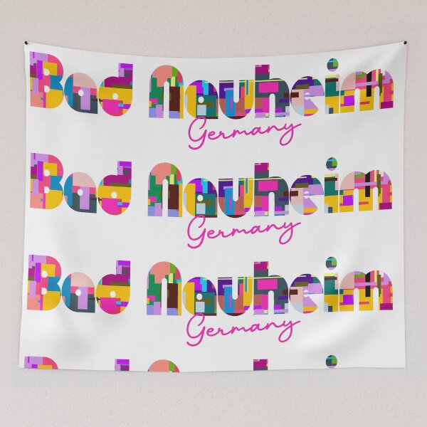 Item preview, Bad Nauheim, Germany, Vibrant Abstract City Typography Art designed and sold by Wanderful-roads.