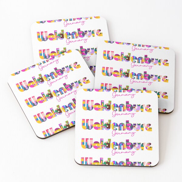 Item preview, Waldenburg, Germany, Vibrant Abstract City Typography Art designed and sold by Wanderful-roads.
