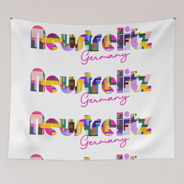 Item preview, Neustrelitz, Germany, Vibrant Abstract City Typography Art designed and sold by Wanderful-roads.