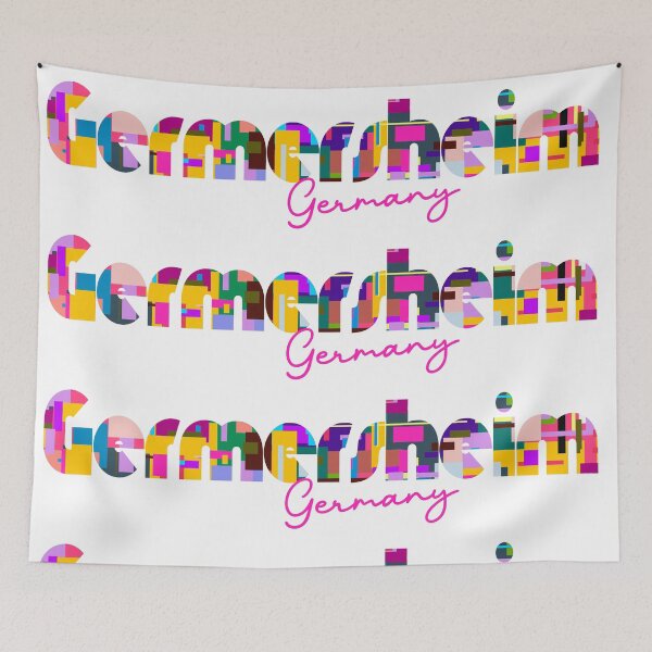 Item preview, Germersheim, Germany, Vibrant Abstract City Typography Art designed and sold by Wanderful-roads.