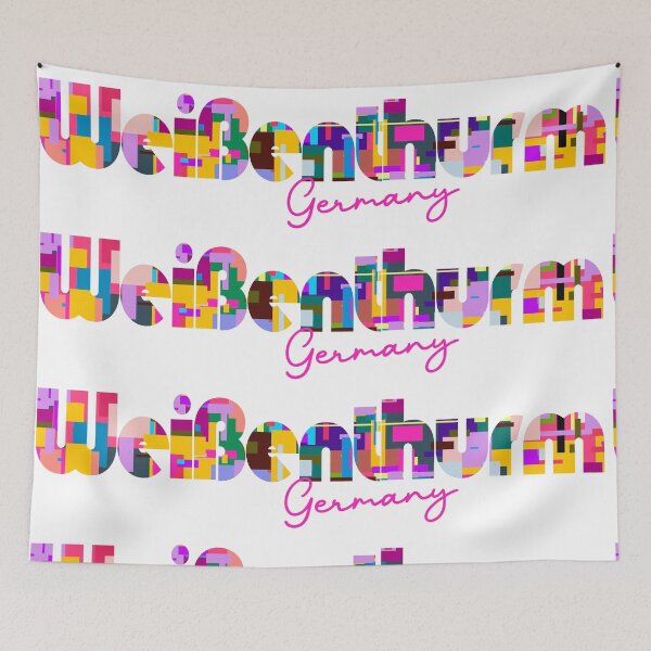 Item preview, Weißenthurm, Germany, Vibrant Abstract City Typography Art designed and sold by Wanderful-roads.
