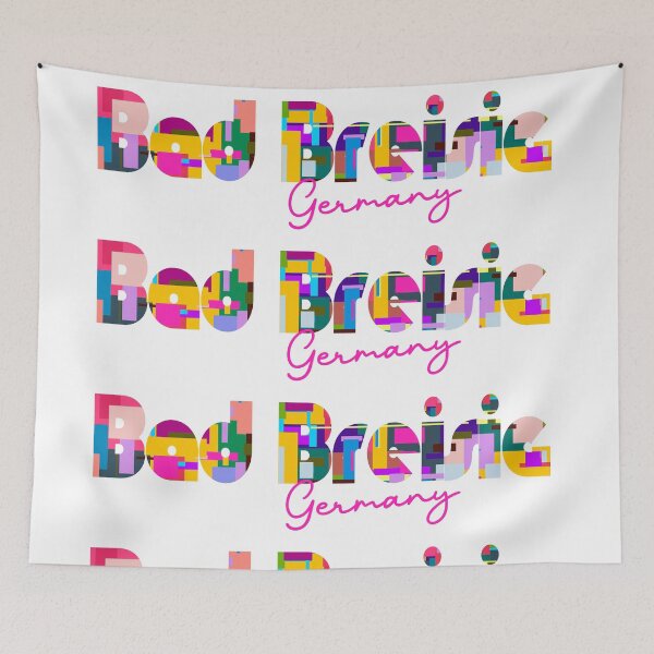 Item preview, Bad Breisig, Germany, Vibrant Abstract City Typography Art designed and sold by Wanderful-roads.