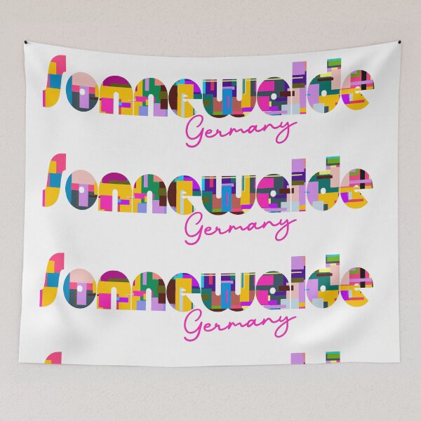 Item preview, Sonnewalde, Germany, Vibrant Abstract City Typography Art designed and sold by Wanderful-roads.