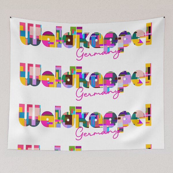 Item preview, Waldkappel, Germany, Vibrant Abstract City Typography Art designed and sold by Wanderful-roads.
