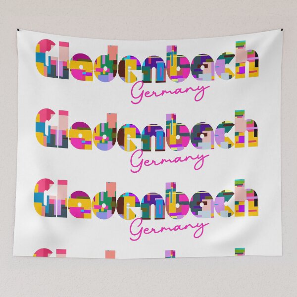 Item preview, Gladenbach, Germany, Vibrant Abstract City Typography Art designed and sold by Wanderful-roads.