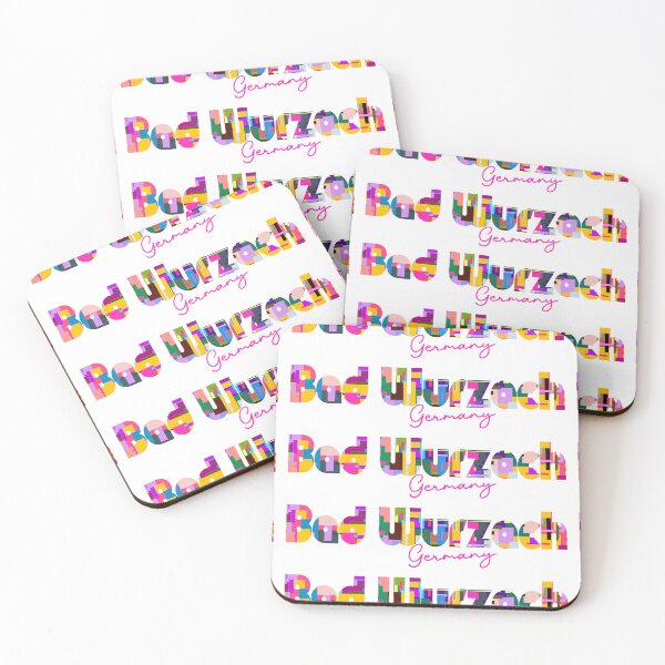 Item preview, Bad Wurzach, Germany, Vibrant Abstract City Typography Art designed and sold by Wanderful-roads.