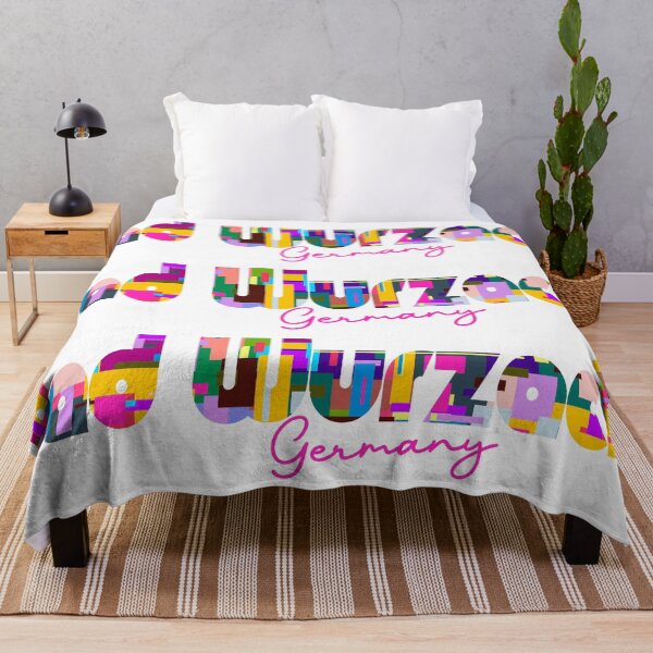 Item preview, Bad Wurzach, Germany, Vibrant Abstract City Typography Art designed and sold by Wanderful-roads.