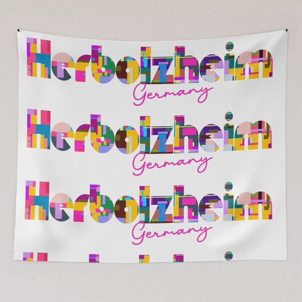 Item preview, Herbolzheim, Germany, Vibrant Abstract City Typography Art designed and sold by Wanderful-roads.