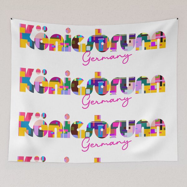 Item preview, Königsbrunn, Germany, Vibrant Abstract City Typography Art designed and sold by Wanderful-roads.