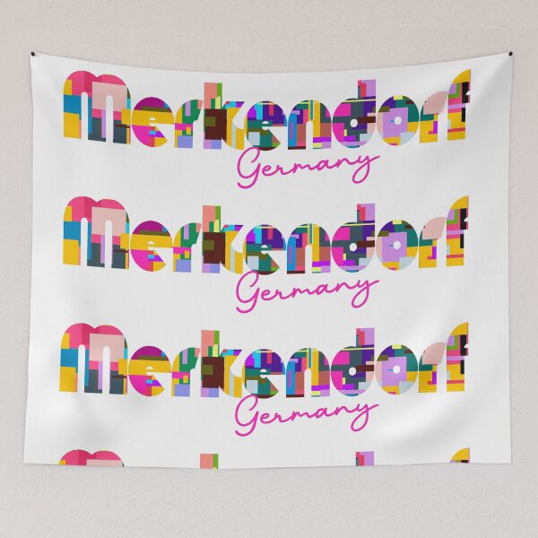 Item preview, Merkendorf, Germany, Vibrant Abstract City Typography Art designed and sold by Wanderful-roads.