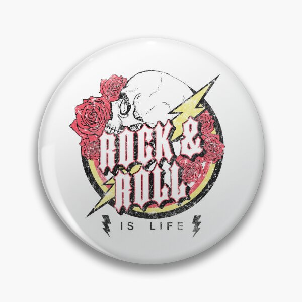 Item preview, Vintage Rock and Roll Is Life Skull and Roses designed and sold by The secret storage room.