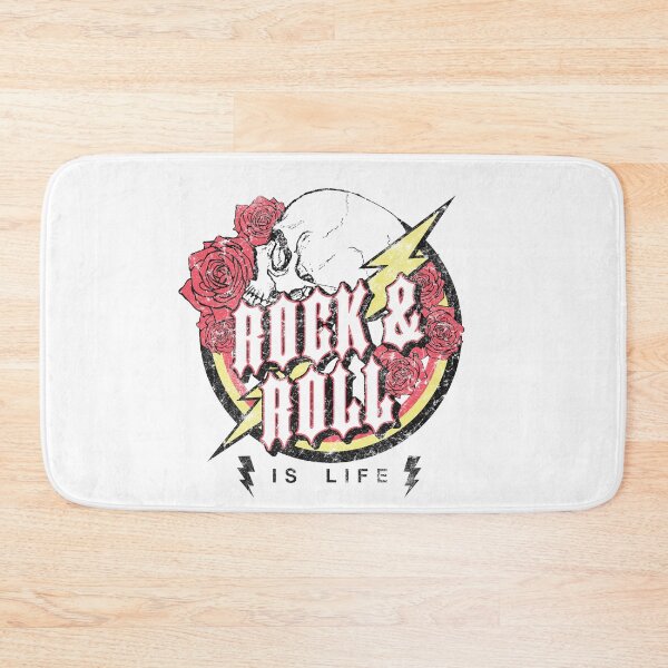 Item preview, Vintage Rock and Roll Is Life Skull and Roses designed and sold by The secret storage room.
