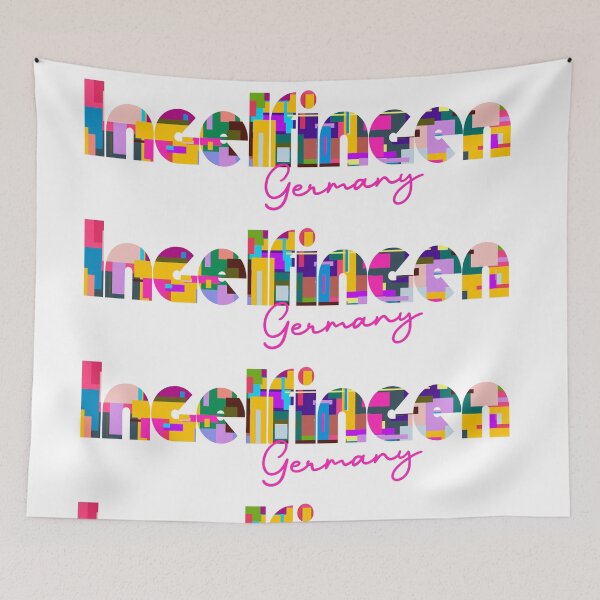 Item preview, Ingelfingen, Germany, Vibrant Abstract City Typography Art designed and sold by Wanderful-roads.