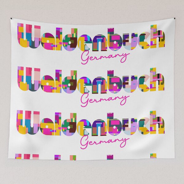 Item preview, Waldenbuch, Germany, Vibrant Abstract City Typography Art designed and sold by Wanderful-roads.