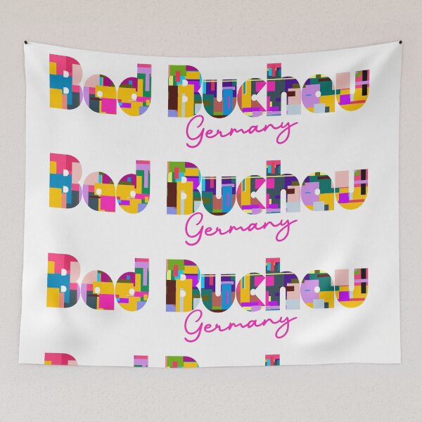 Item preview, Bad Buchau, Germany, Vibrant Abstract City Typography Art designed and sold by Wanderful-roads.