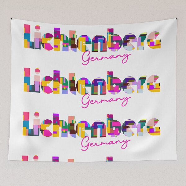 Item preview, Lichtenberg, Germany, Vibrant Abstract City Typography Art designed and sold by Wanderful-roads.