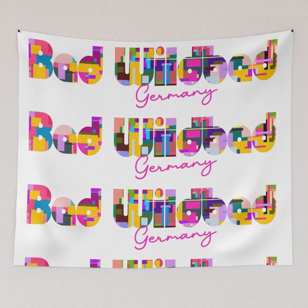 Item preview, Bad Wildbad, Germany, Vibrant Abstract City Typography Art designed and sold by Wanderful-roads.