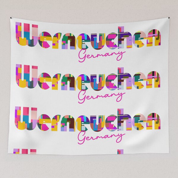 Item preview, Werneuchen, Germany, Vibrant Abstract City Typography Art designed and sold by Wanderful-roads.