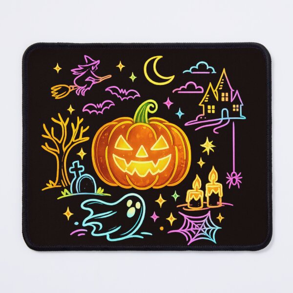 Item preview, Pastel Neon Cute Halloween Pumpkin and Ghosts designed and sold by Grump and Co.