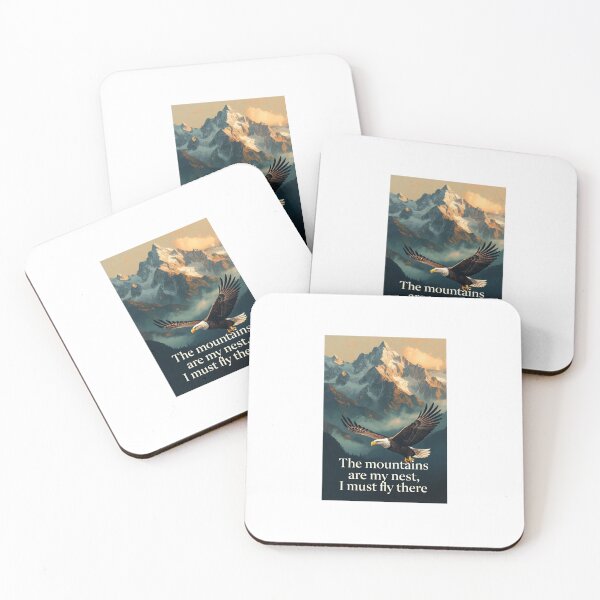 Item preview, The Mountains Are My Nest I Must Fly There Eagle Mountain Quote Art designed and sold by tobysdesigns.