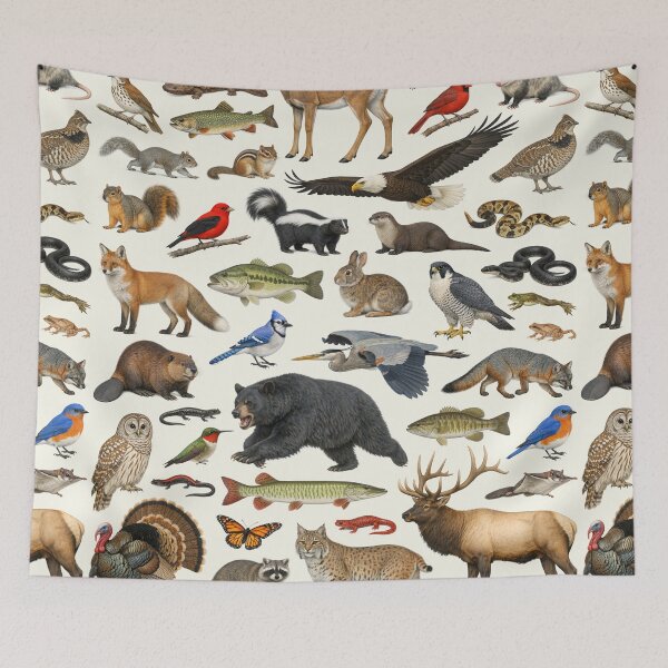 Item preview, Animals of West Virginia Retro Style Identification Chart designed and sold by kakarikihill.