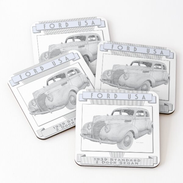 Item preview, Ford Standard 1939 2 Door Sedan Hand-drawn designed and sold by Classic Car Art Drawings.