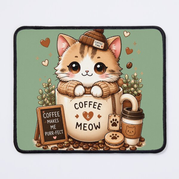 Item preview, Coffee Makes Me Purr-fect Cat designed and sold by     NovaCraft.