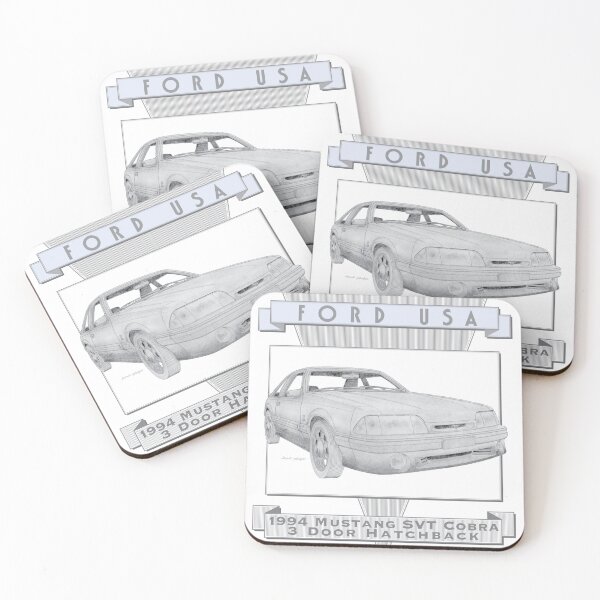 Item preview, Ford Mustang SVT Cobra 1994 3 Door Hatchback Hand-drawn designed and sold by Classic Car Art Drawings.