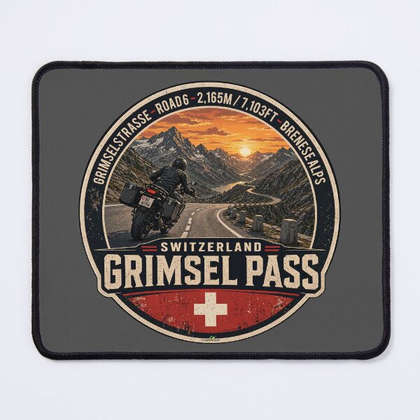 Item preview, Grimsel Pass Switzerland Grimselpass Motorcycle Cycle Sticker TShirt 04 designed and sold by OuterShellUK.