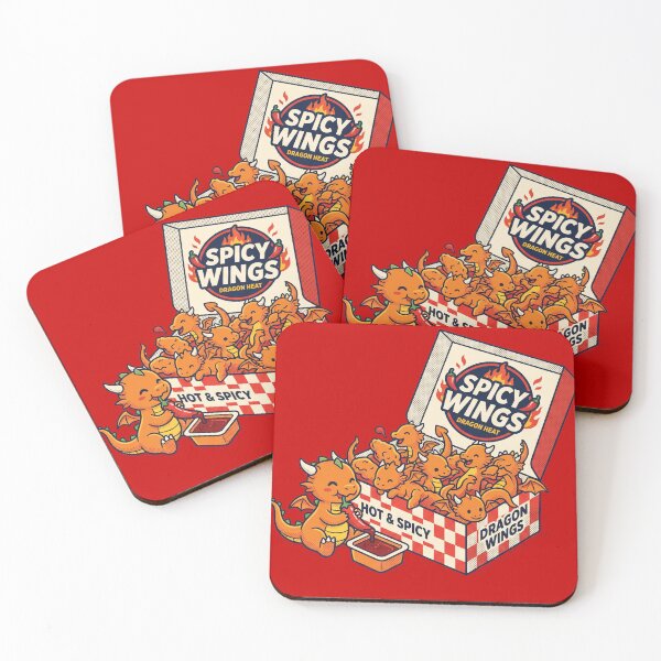 Item preview, Cute Dragon Hot Wings Retro Cartoon Graphic – Spicy Food Lover designed and sold by AdyKurniawan.