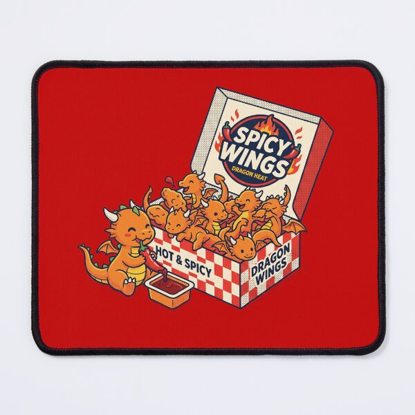 Item preview, Cute Dragon Hot Wings Retro Cartoon Graphic – Spicy Food Lover designed and sold by AdyKurniawan.