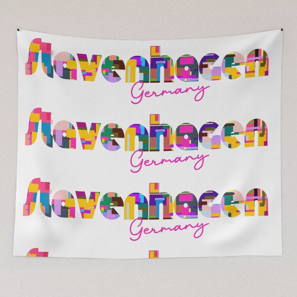 Item preview, Stavenhagen, Germany, Vibrant Abstract City Typography Art designed and sold by Wanderful-roads.
