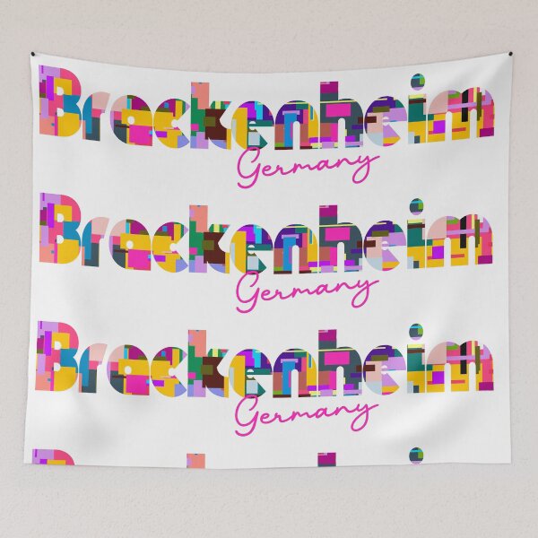 Item preview, Brackenheim, Germany, Vibrant Abstract City Typography Art designed and sold by Wanderful-roads.
