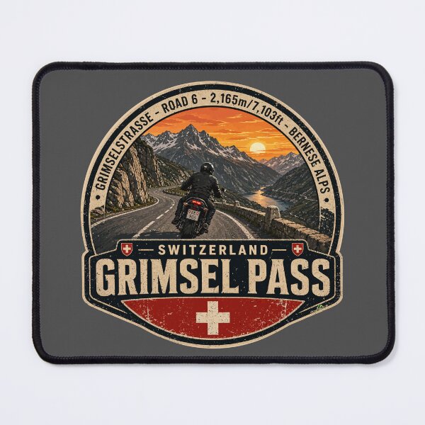 Item preview, Grimsel Pass Switzerland Grimselpass Motorcycle Cycle Sticker TShirt 05 designed and sold by OuterShellUK.