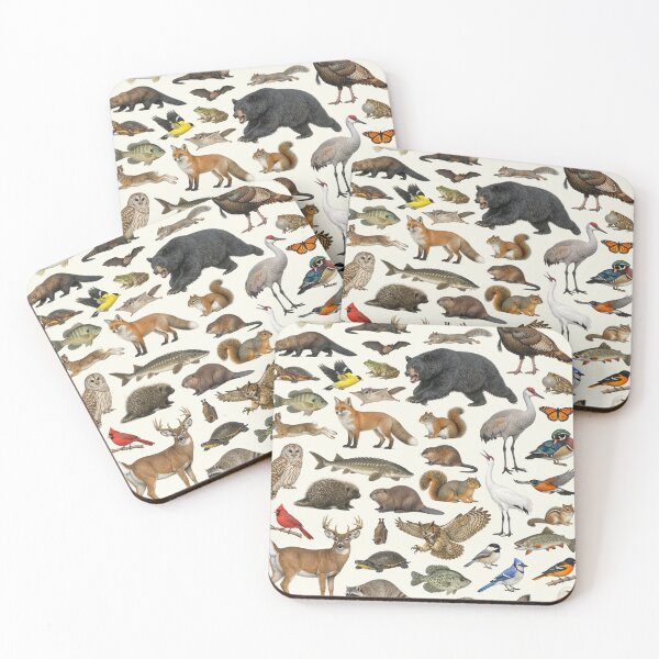 Item preview, Animals of Wisconsin Retro Style Identification Chart designed and sold by kakarikihill.